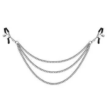 [Цена для сравнения по стране] Wildtoy Paradise Smsex Toys Металлический зажим для сосков с тремя цепями Разноцветный Можно оснастить Regular Three-in-One Clip