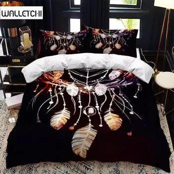 National Dream Catcher Пододеяльник Комплект постельного белья Queen King Twin Полноразмерный пододеяльник Черный комплект постельного белья Односпальное одеяло из полиэстера Покрывало EU single(135x200cm)