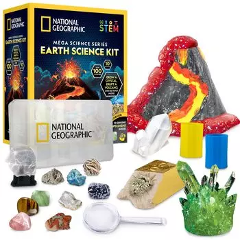 National Geographic Mega Science Kit Набор для экспериментов и занятий, обучающий набор, идеально подходит для детей, любящих науку и - Земля/Химия/Физика