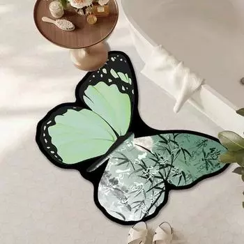 National Wind Butterfly Diatom Туалет Ванная комната Противоскользящий износостойкий коврик Diatom Mud для гостиной Новый кухонный ковер 40 * 60cm [Soft Diatom Mud]