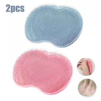 Натирание спины и подушечка для ног с присоской Ванная комната Массажная щетка для ног Подушечка для ног One Size