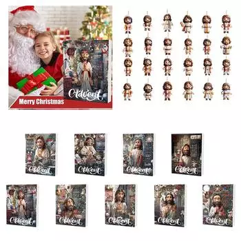 Nativity Advent Calendar 2d Acrylic Christmas Advent Box Surprise Calendar Advent Christmas Dec W8Z6 C-1pcs