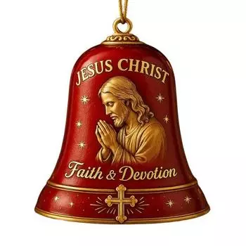 Nativity Jesus Bell Ornament U.S. 250th Anniversary Commemorative Metal Doorbell Decoration Memorial Gifts for Family Friends