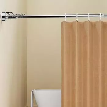 Натяжной карниз для штор, регулируемый, расширяемый, без сверления, нескользящий, из нержавеющей стали, для дверей, окон, шкафов, натяжной карниз для ванной, душевой занавески белый