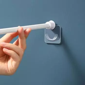 Натяжные держатели для карнизов Крючки Прочные держатели для карнизов Крючки Самоклеящиеся держатели для карнизов Кронштейн для вешалки для одежды 1PC прозрачный