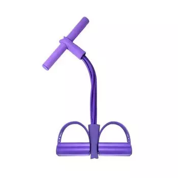 Натяжные веревочные ленты, многофункциональные ленты для фитнес-упражнений, эластичная лента, домашние эспандеры, 4 трубки, эластичный съемник педалей фиолетовый