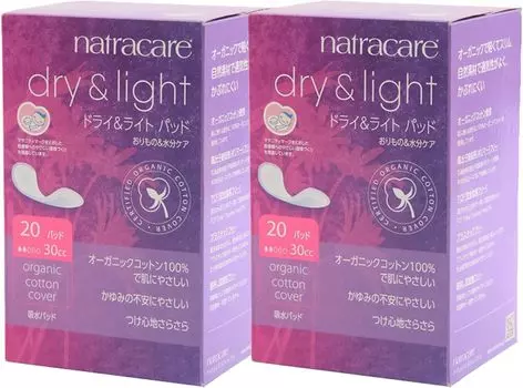 Natracare впитывающая прокладка для мочеиспускания органическая, без крылышек, 20 шт., набор из 2 шт. NC3508