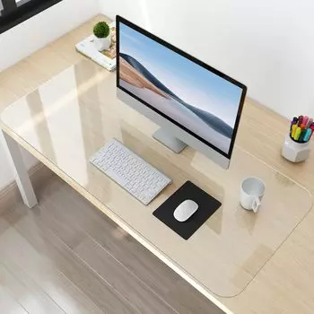 NATRKE Коврик для стола Прозрачный ПВХ Коврик для стола Чистый 80 см x 40 см Толщина мм Термостойкий Чехол для стола для учебы Скатерть для офисного стола 1,5