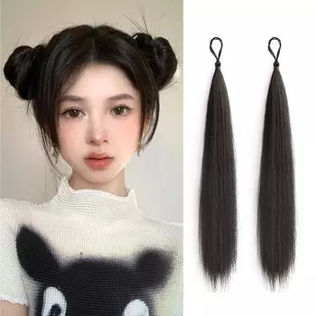 Natunofu Extensions Ponytail Парик Ponytail Ring Twintail Парик для детей Twintail Extensions Ponytail Ponytail Hair Extensions для женщин Hula Dance