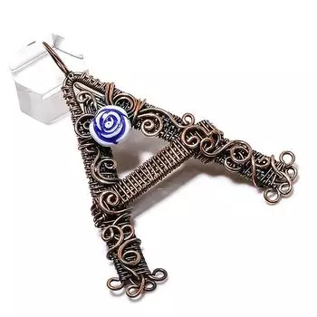 Natural A Look Gemstone Handmade Copper Wire Wrap Jewelry Pendant 3.07 Y0A05