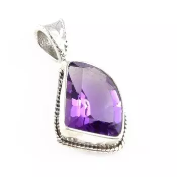 Natural African Amethyst Gemstone 925 Solid Sterling Silver Gift Pendant 1 o7U89