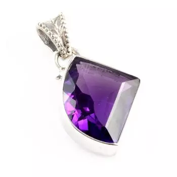 Natural African Amethyst Gemstone 925 Solid Sterling Silver Gift Pendant 1 K3b06