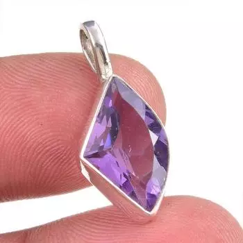 Natural African Amethyst Gemstone 925 Solid Sterling Silver Gift Pendant 1 g1i38