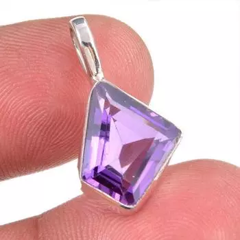 Natural African Amethyst Gemstone 925 Solid Sterling Silver Gift Pendant 1 k3a33