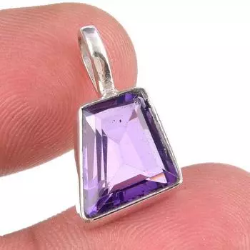 Natural African Amethyst Gemstone 925 Solid Sterling Silver Gift Pendant 1 b7T89