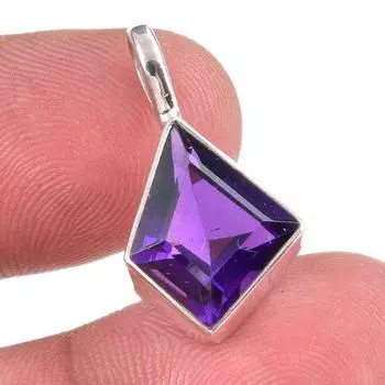 Natural African Amethyst Gemstone 925 Solid Sterling Silver Gift Pendant 1 A9R64