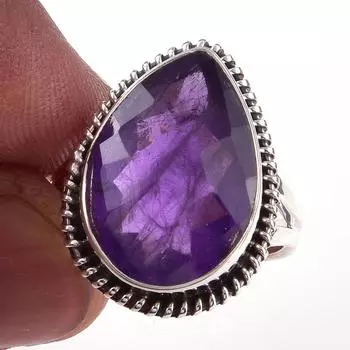 Natural African Amethyst Gemstone 925 Solid Sterling Silver Gift Ring S.7 k9l40