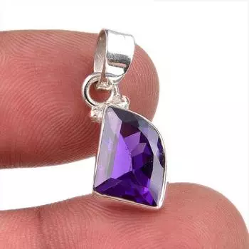 Natural African Amethyst Gemstone 925 Solid Sterling Silver Pendant 1.25 A3m23