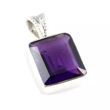 Natural African Amethyst Gemstone 925 Solid Sterling Silver Pendant 0.8 H9D28