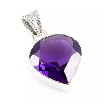 Natural African Amethyst Gemstone 925 Solid Sterling Silver Pendant 1.2 p2q75