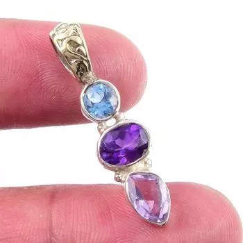 Natural African Amethyst,Pink Amethyst 925 Solid Silver Gift Pendant 1.50 p9V33