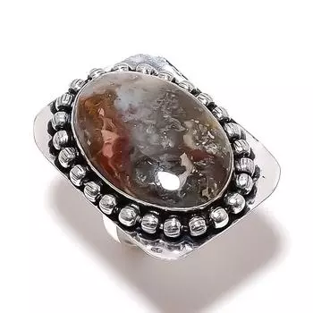 Natural Agate Gemstone Handmade 925 Sterling Silver Jewelry Ring Size 7 Y9a85