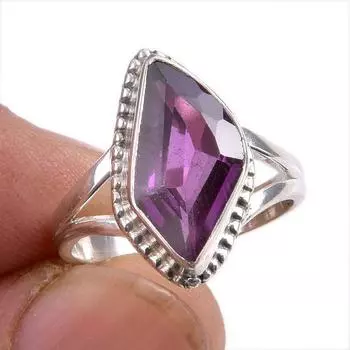 Natural Alexandrite Gemstone 925 Solid Sterling Silver Jewelry Ring Size 6 i0z64