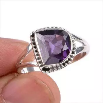 Natural Alexandrite Gemstone 925 Solid Sterling Silver Jewelry Ring Size 9 u4z80