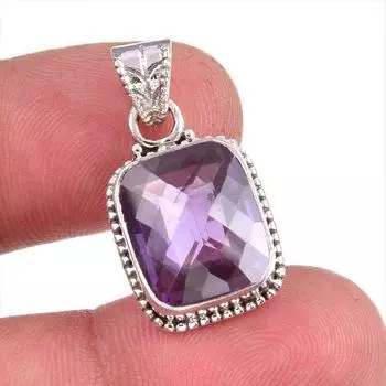 Natural Alexandrite Gemstone 925 Solid Sterling Silver Gift Pendant 1.25 W5e97
