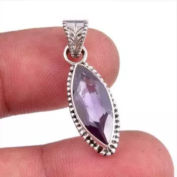 Natural Alexandrite Gemstone 925 Solid Sterling Silver Gift Pendant 1.25 J5Y75