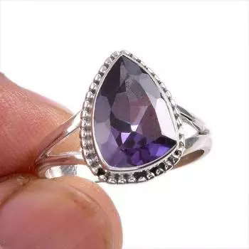 Natural Alexandrite Gemstone 925 Solid Sterling Silver Jewelry Ring S.7.5 E2s33