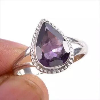Natural Alexandrite Gemstone 925 Solid Sterling Silver Jewelry Ring Size 9 F8J50
