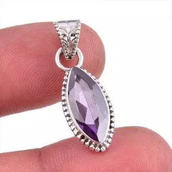 Natural Alexandrite Gemstone 925 Solid Sterling Silver Gift Pendant 1.25 L7t44