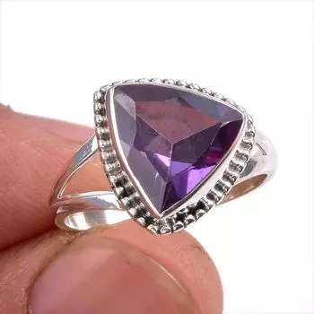 Natural Alexandrite Gemstone 925 Solid Sterling Silver Jewelry Ring Size 8 k0F77