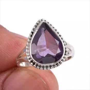 Natural Alexandrite Gemstone 925 Solid Sterling Silver Jewelry Ring S.5.5 S5j49