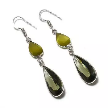 Natural Alexandrite, Monalisa 925 Sterling Silver Jewelry Earring 2.60 J3Y27