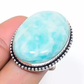 Natural Amazonite Gemstone 925 Sterling Silver Jewelry Ring Size 6.5 J5g58