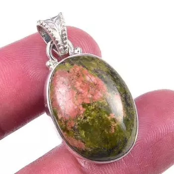 Natural Amazonite Gemstone Handmade 925 Solid Sterling Silver Pendant 1.25 t8m71