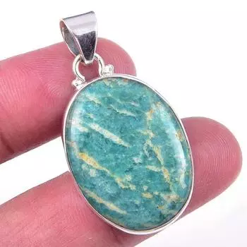 Natural Amazonite Gemstone Handmade 925 Solid Sterling Silver Pendant 1.50 i7G06