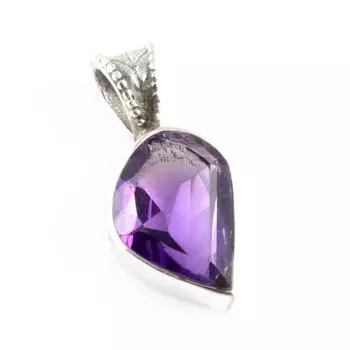 Natural Amethyst Gemstone 925 Solid Sterling Silver Jewelry Pendant 0.9 R2A40