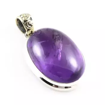 Natural Amethyst Gemstone 925 Solid Sterling Silver Jewelry Pendant 1.5 Y2K75
