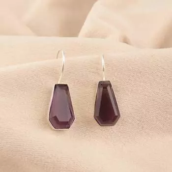 Natural Amethyst Gemstone 925 Sterling Silver Jewelry Handcrafted Earrings 1.26 EE-138-1