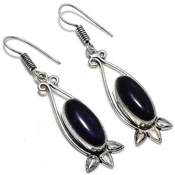 Natural Amethyst Gemstone 925 Sterling Silver Jewelry Earring 2.52 z4F86