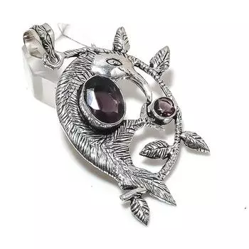 Natural Amethyst Gemstone 925 Sterling Silver Jewelry Pendant 2.56 C9L64