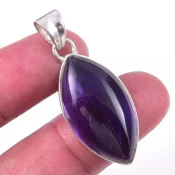 Natural Amethyst Gemstone Handmade 925 Solid Sterling Silver Pendant 1.50 I6Q11