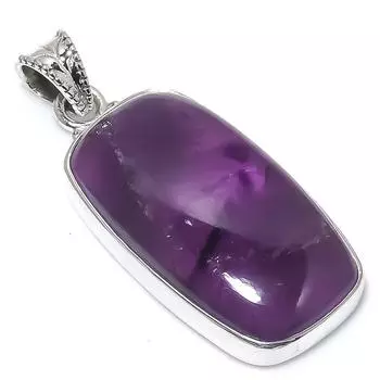 Natural Amethyst Gemstone Handmade 925 Solid Sterling Silver Pendant 1.75 t6M25