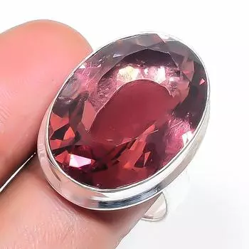 Natural Amethyst Gemstone Handmade 925 Sterling Silver Jewelry Ring Size 8 w2R14