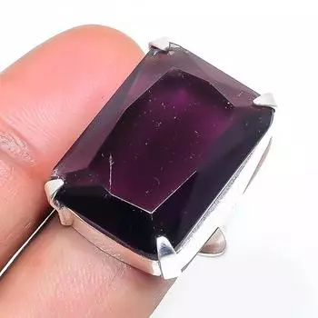 Natural Amethyst Gemstone Handmade 925 Sterling Silver Jewelry Ring Size 6 t3Z48