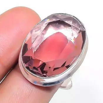 Natural Amethyst Gemstone Handmade 925 Sterling Silver Jewelry Ring Size 9 P0c28