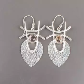 Natural Ametrine Gemstone 925 Sterling Silver Jewelry Handcrafted Earrings 1.78 EE-64-21